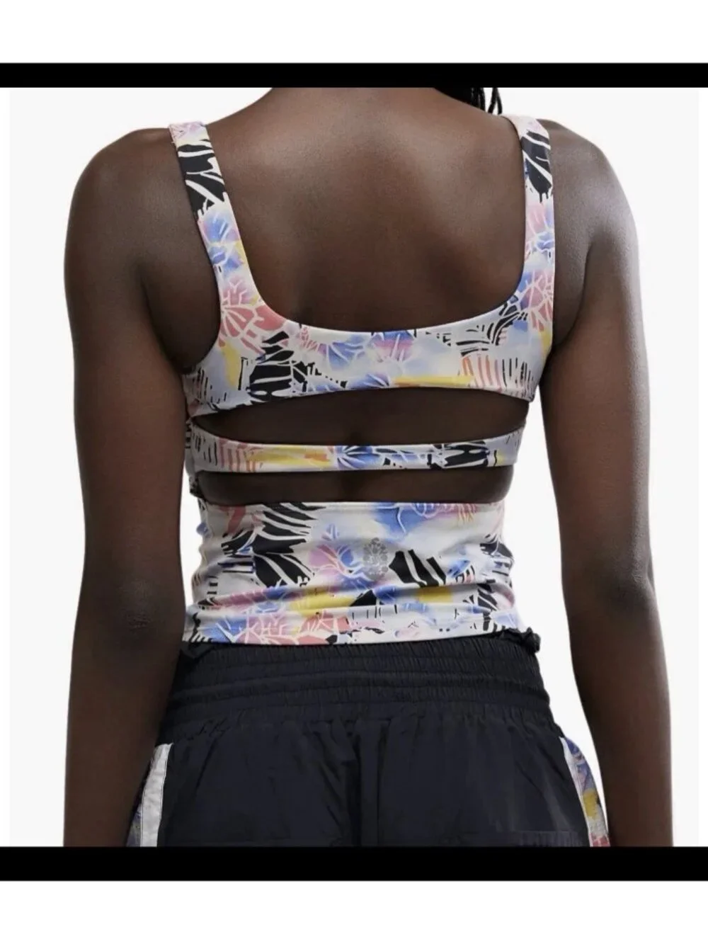 Free People Movement Never Better Strappy Back Tank Mystic Floral Size L Pilates
